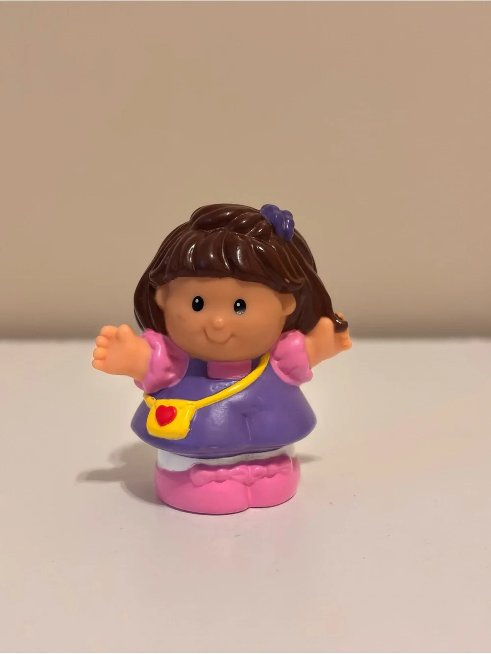 Vintage Purple Dress Girl Toy and White Lamb Bath Toy Set